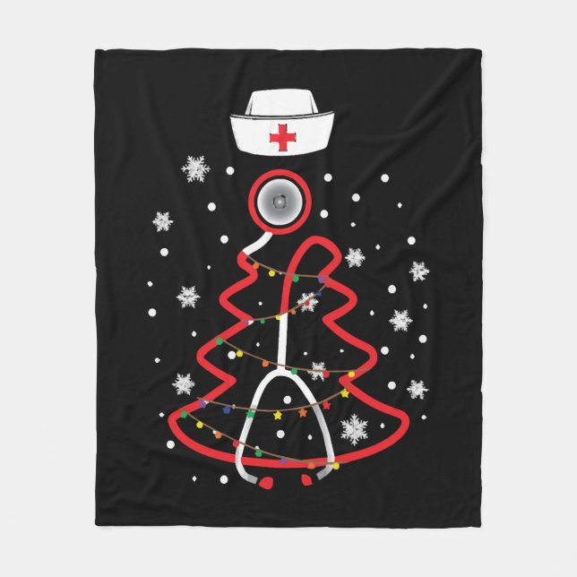 Manta Polar Médico RN NUrse, Feliz Navidad (Anverso)