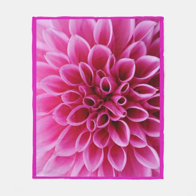 Manta Polar Medio de cubierta de flor rosa (Anverso)