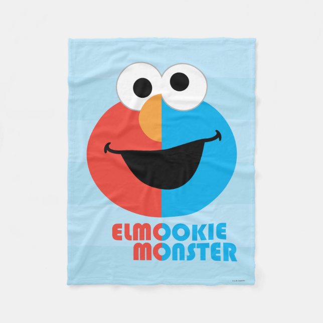 Manta Polar Medio rostro de Elmo y Cookie (Anverso)