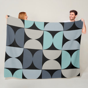 Manta Polar Medio siglo Verde azul y gris moderno