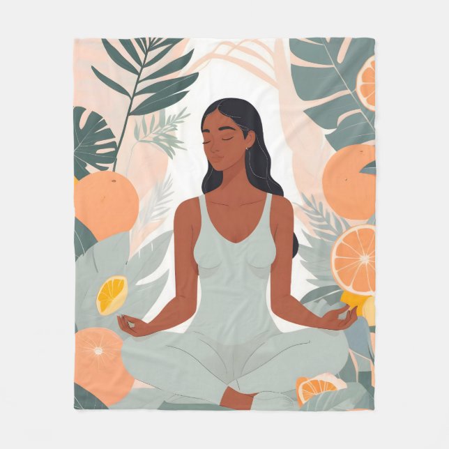 Manta Polar Meditación de cítricos (Anverso)