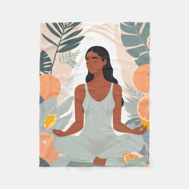 Manta Polar Meditación de cítricos (Anverso)