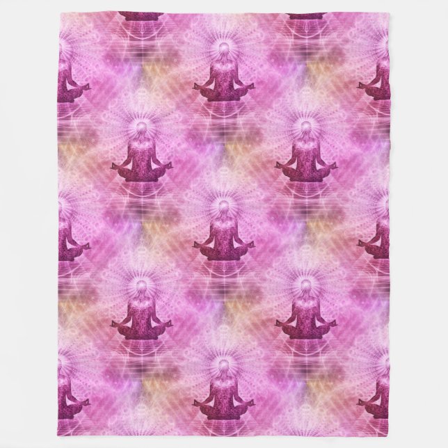 Manta Polar Meditación del yoga sagrado de Lotus - Patrón sin  (Anverso)