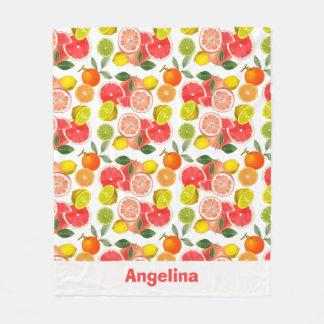 Manta Polar Mediterranean Lemon  Leaves name Fleece Blanket