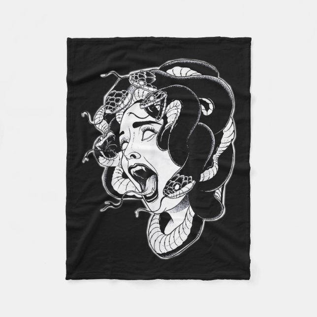 Manta Polar Medusa Blackwork Tattoo Flash (Anverso)