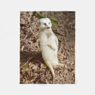 Manta Polar Meerkat Blanco, Pequeña Cama De Fleece.