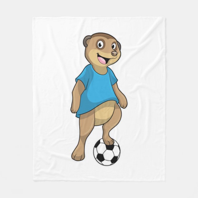 Manta Polar Meerkat como jugador de fútbol con fútbol (Anverso)