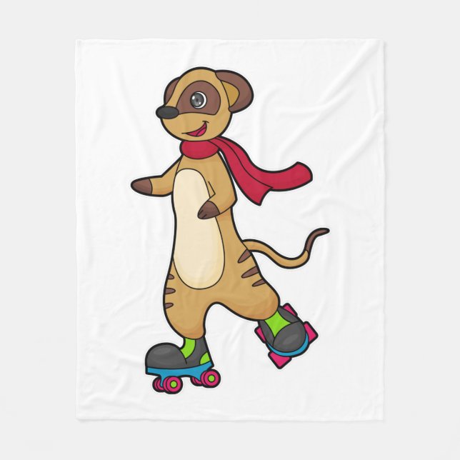 Manta Polar Meerkat como patinador con patines (Anverso)