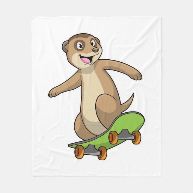 Manta Polar Meerkat como Skater con Skateboard (Anverso)