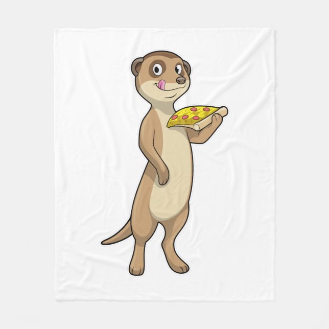 Manta Polar Meerkat con pizza (Anverso)
