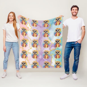 Manta Polar Meerkat Modern Purpurina Pastel Pattern