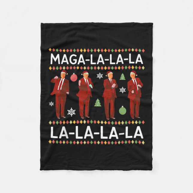 Manta Polar Mega La La Donald Trump engaña a 47 Navidades feos (Anverso)