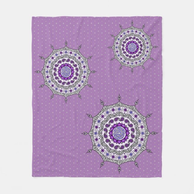 Manta Polar Mehndi Fantasy Silver Fleece Blanket (Anverso)