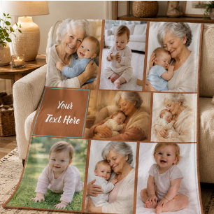 Manta Polar Mejor Abuela del Mundo Foto Abuelo Personalizado