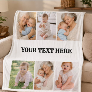 Manta Polar Mejor Abuela del Mundo Foto Abuelo Personalizado