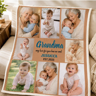 Manta Polar Mejor Abuela del Mundo Foto Abuelo Personalizado