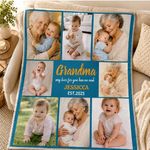 Manta Polar Mejor Abuela del Mundo Foto Abuelo Personalizado
