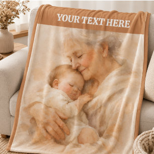 Manta Polar Mejor Abuela del Mundo Foto Abuelo Personalizado