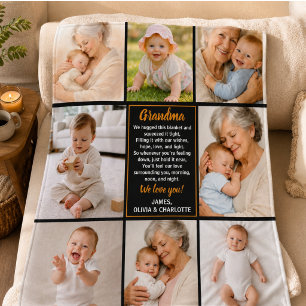 Manta Polar Mejor Abuela del Mundo Foto Abuelo Personalizado