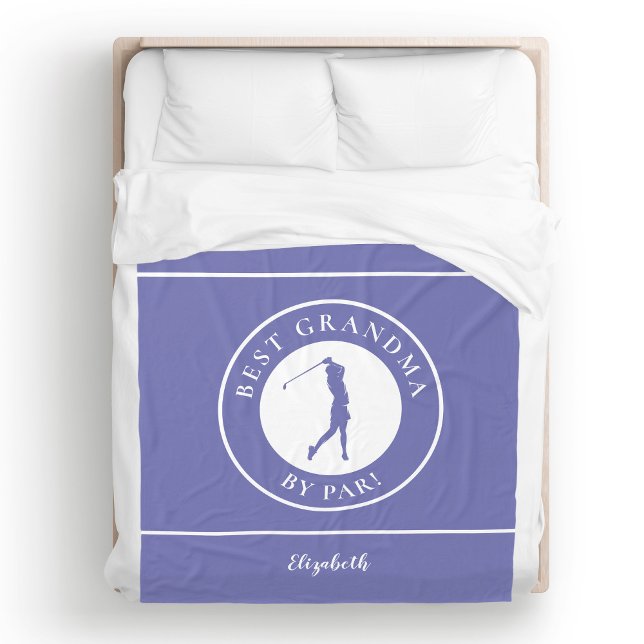 Manta Polar Mejor Abuela Golfer Monograma Pro Periwinkle Blue (Best Grandma Golfer Monogrammed Pro Blue Fleece Blanket)