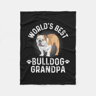 Manta Polar Mejor Abuelo Bulldog - Abuelo Perro
