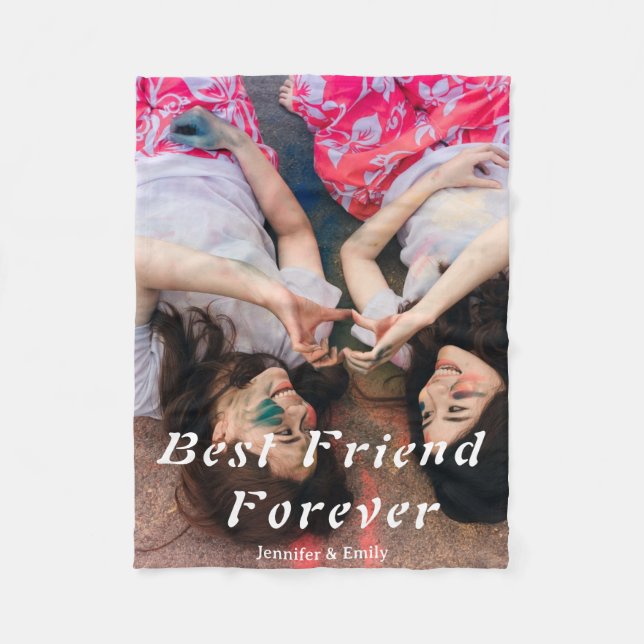 Manta Polar Mejor amigo para siempre - Foto Personalizado (Anverso)