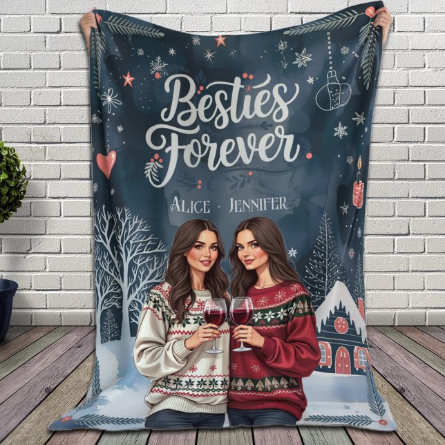 Manta Polar Mejor Amigos Navidades Besties Foreve (Subido por el creador)
