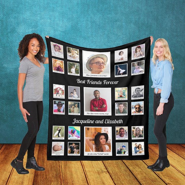 Manta Polar Mejor Amigos para siempre BFF Bestis Fotos y Texto (Best Friends Forever Custom Fleece Blanket.)