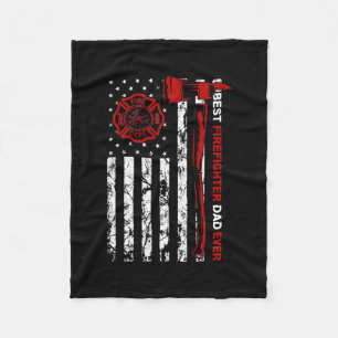 Manta Polar Mejor bombero papá que nunca bombero con bandera e