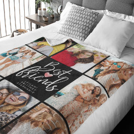 Manta Polar Mejor Collage de fotos de Amigo Negro