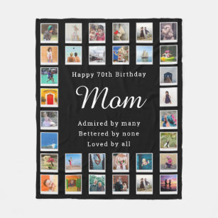 Manta Polar Mejor Collage de fotos de cumpleaños 70 de mamá ne