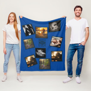 Manta Polar Mejor Collage de fotos de DAD Funny Paternhood Que