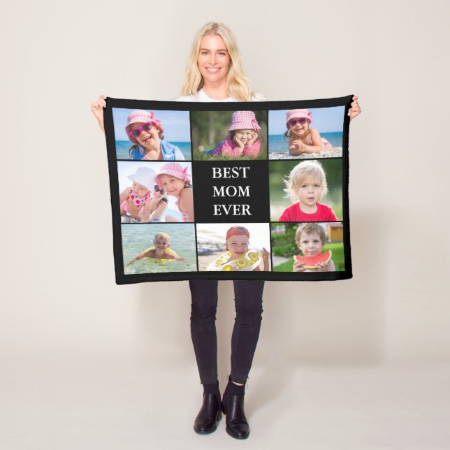 Manta Polar Mejor Collage de fotos de mamá (In situ)