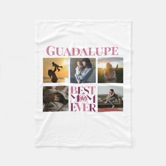 Manta Polar Mejor Collage de fotos de Mamá Rosa (Anverso)