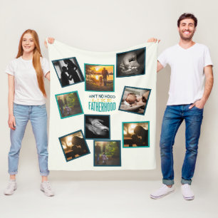 Manta Polar Mejor Collage de fotos de papá Funny Paternhood Qu