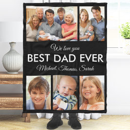 Manta Polar Mejor Día de los Padres del Collage de fotos