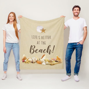 Manta Polar Mejor En El Beach Seashells Fleece Blanket
