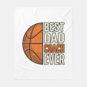 Manta Polar Mejor Entrenador Papá de Baloncesto Diseño Vectori