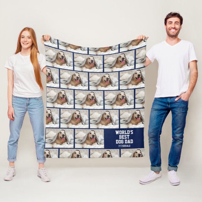 Manta Polar MEJOR foto personalizada de DOG DAD (In situ)