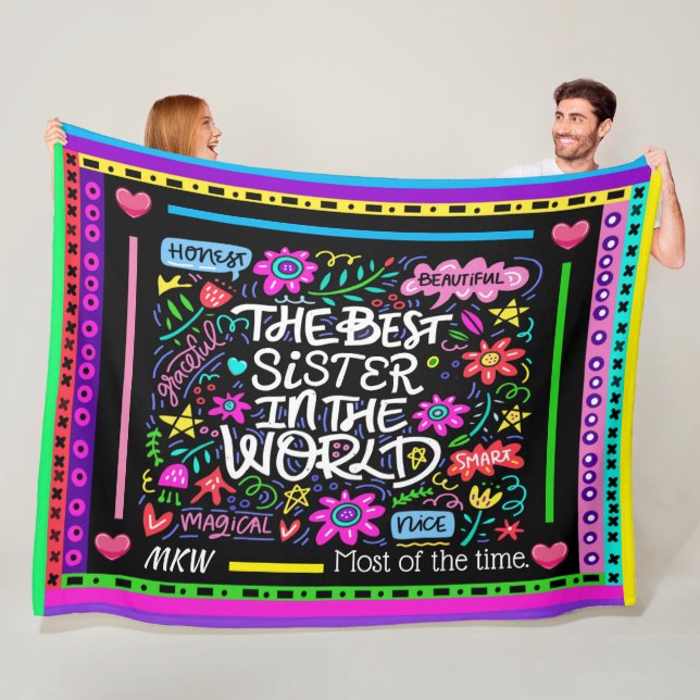 Manta Polar MEJOR HERMANA Fleece Blanket Versión 2 Humor (In situ)