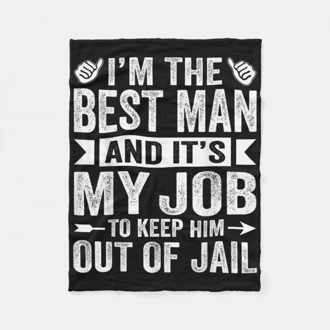 Manta Polar Mejor hombre Boda Groomsmen Gracioso soltero P (Anverso)