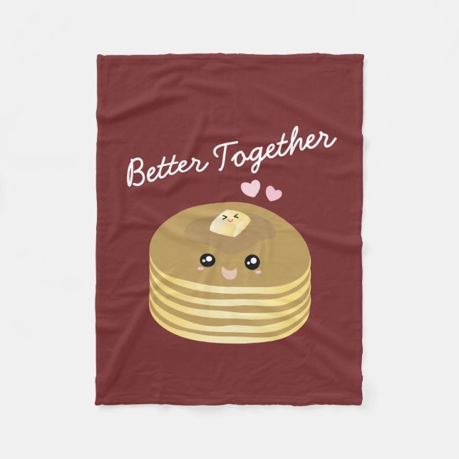 Manta Polar Mejor Juntos Crepes Cute Mantequilla Graciosa Comi (Anverso)