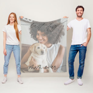 Manta Polar Mejor Madre Perro Moderna Fotograma Superposición