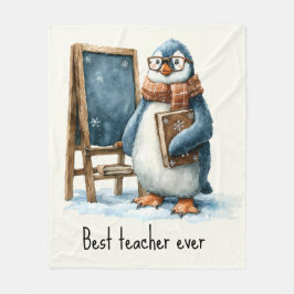 Manta Polar Mejor maestro jamás diseño de pingüino de invierno