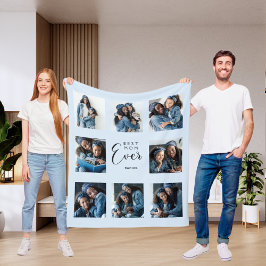 Manta Polar Mejor mamá collage de fotos madre azul claro