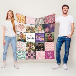 Manta Polar Mejor Mamá Collage de fotos Moda Patrones modernos