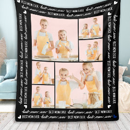 Manta Polar Mejor Mamá Personalizado 6 Día de la Madre Collage