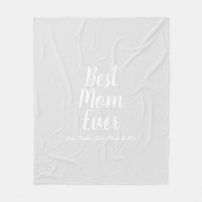 Manta Polar Mejor Mamá personalizado gris pálido guión elegant (Anverso)