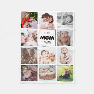 Manta Polar Mejor Mamá Siempre Moderno Personalizado De Collag