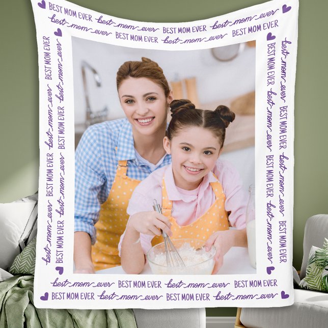 Manta Polar Mejor Mamá Siempre Personalizada Elegante Foto Mod (Subido por el creador)